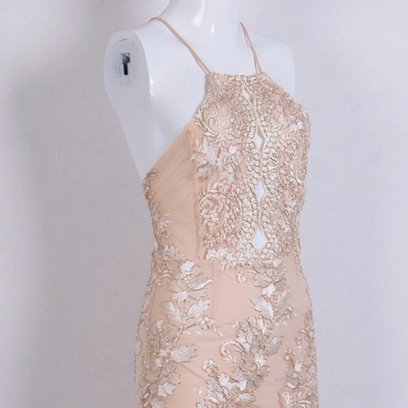 Gorgeous Gold Cream Champagne NYE Sexy Dress - Picture 3 of 8